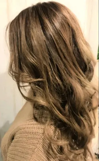 セミロング カラー チビ編み込みエクステ シールEXどぅ〜すのヘアスタイル