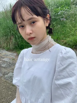 ミディアム カラー ヘアアレンジ 💛🤍U too e’s 鎌倉🧸のヘアスタイル