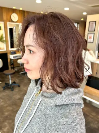 ミディアム カラーモデル募集中 美容室ハピスのヘアスタイル
