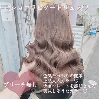 セミロング カラー ヘアアレンジ TAKUMAブリーチ /切りっぱなし🪽のヘアスタイル