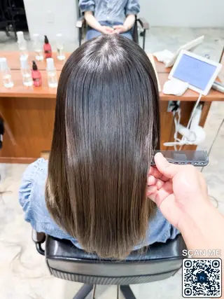 セミロング レイヤーカット 縮毛矯正 高杉颯汰のヘアスタイル
