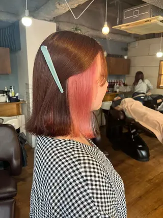 セミロング カラー 似合わせ/ブリーチ/ 髪質改善/ミクෆ‪のヘアスタイル