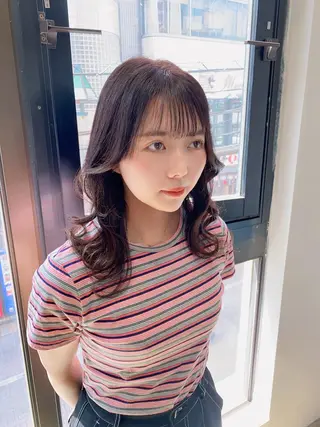 セミロング カラー 韓国ヘア🇰🇷 スズキのヘアスタイル