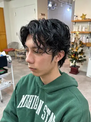 ショート パーマ メンズ JINKIメンズ特化 メンズカットパーマのヘアスタイル