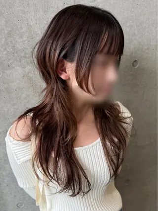 ロング 韓国リアルハッシュ レイヤーカットのヘアスタイル
