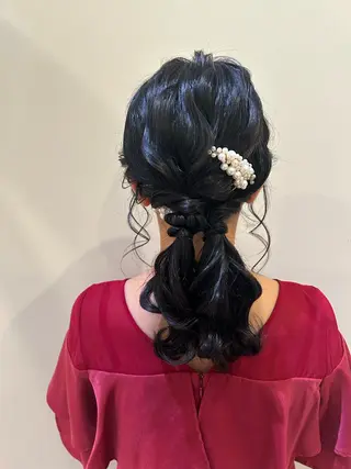 セミロング ボウ🪞ヘアセット /メイク/マツパのマツエク・マツパデザイン