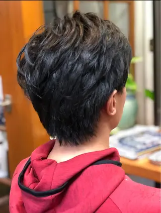 ショート カラー パーマ メンズ 🏰秘密基地🏯 サユリ美容室✂️のヘアスタイル