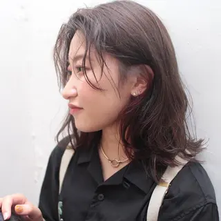 セミロング カラー クニモトハルナ ボブ/柔らかカラーのヘアスタイル