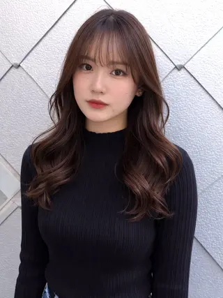 ロング パーマ コテ巻き風パーマ 藤澤　知彌のヘアスタイル