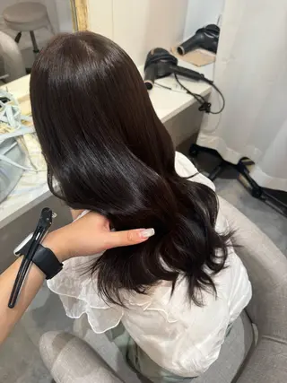 セミロング カラー 赤み無し柔らかカラー 【梅田】madokaのヘアスタイル