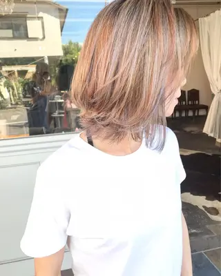 ショート カラー ヘアアレンジ Mariana/ 鶴原-ハイライトのヘアスタイル