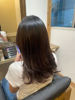 セミロング 山口里莉 /パーマモデル募集のヘアスタイル