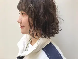 ショート カラー パーマ ヘアアレンジ 土屋 紗也果のヘアスタイル