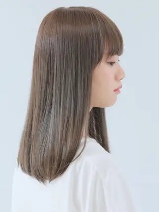 セミロング カラー パーマ ヘアアレンジ 【公式】amble luxe池袋東口🩷のヘアスタイル