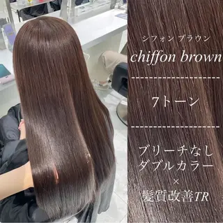 カラー 🤍ブリーチなし ブラウンhimi🤍のヘアスタイル