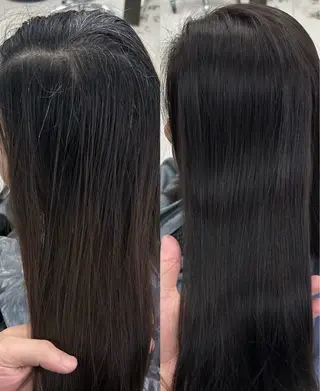 セミロング カラー ヘアアレンジ GLanz 朱蒙のヘアスタイル