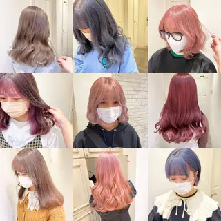 セミロング カラー シールエクステ横浜 🐏☁️miminaのヘアスタイル