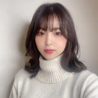 ミディアム カラー パーマ ヘアアレンジ メンズ キッズ ネイル マツエク・マツパ オリーブカラー 特化　　kaiのヘアスタイル