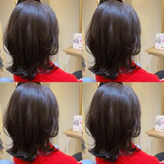 ミディアム カラー 金島 青のヘアスタイル
