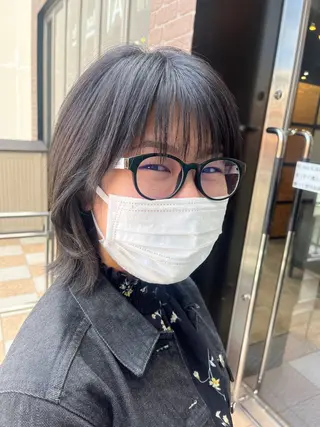 ミディアム カラー メンズ 久木原 ゆりのヘアスタイル