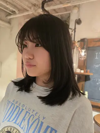 ミディアム カラー ヘアアレンジ 韓国好き🇰🇷 美容師MIKUのヘアスタイル
