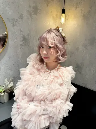 ミディアム カラー エクステ/ハイトーン 🐏☁️miminaのヘアスタイル