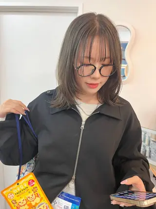 ミディアム カラー レイヤーカット/韓国 ヘア/ honokaのヘアスタイル