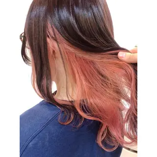 セミロング カラー 推しカラー✨ オタク美容師ユウカのヘアスタイル