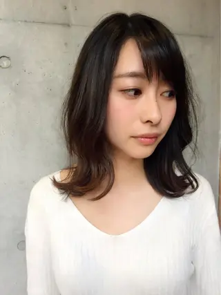 セミロング カラー パーマ HEADS ex市川 ママ美容師ARISAのヘアスタイル