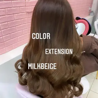 ロング カラー エクステ🩵ブリーチ 韓国ヘア🩵KAEのヘアスタイル