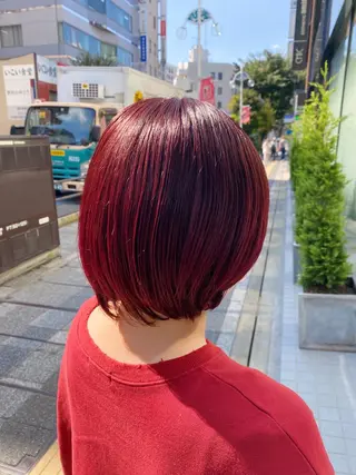 ショート YASU🍎CUT 赤系カラー/ヘアケアのヘアスタイル