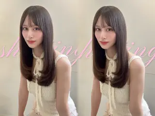 セミロング 海外風レイヤー🎀 新宿MOMOKA🍑のヘアスタイル