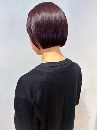 ショート カラー 地毛風ストレート ミニボブ🌷江梨🍎のヘアスタイル