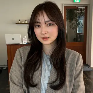 セミロング レイヤー/顔周り/ 透明感/ののか💞のヘアスタイル