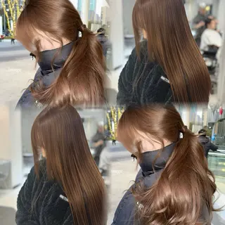ロング カラー 韓国風ハッシュカット 似合わせレイヤー池袋のヘアスタイル