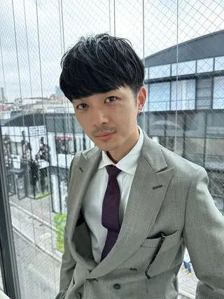 ショート パーマ メンズ 池袋センターパート No.1 裕大のヘアスタイル