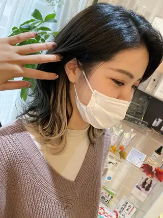 セミロング 松村 由莉香/ カラー/髪質改善のヘアスタイル