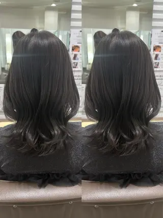 ミディアム カラー 韓国風骨格カット 艶カラー🩶髙林夏美のヘアスタイル