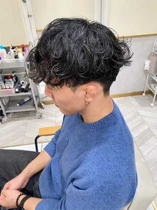 ショート パーマ メンズ 酸スト/フェザー パーマ/三谷海斗のヘアスタイル