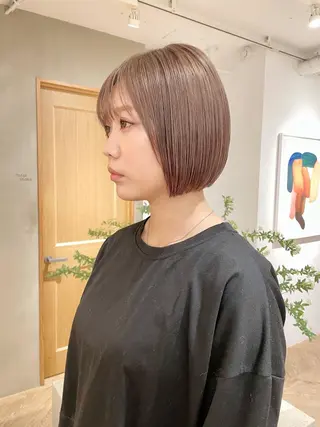 ミディアム カラー ボブ/縮毛矯正 🌟梅田盛一🌟のヘアスタイル