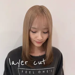 ミディアム ★韓国トレンドカット ★むなかたももかのヘアスタイル