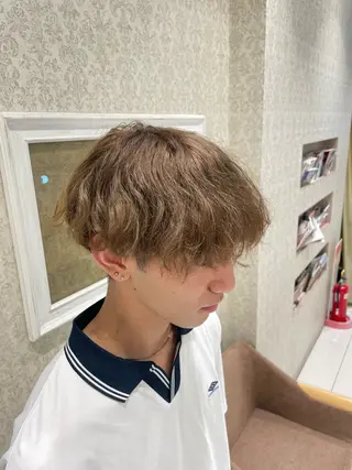 メンズ 本厚木パーマ&ブリー チMEN'Sショートのヘアスタイル