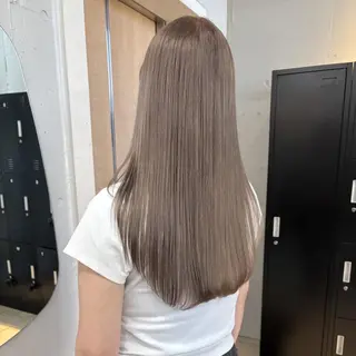 カラー セミロング ♡韓国ヘア♡ ブリーチ✨ハイトーンのヘアスタイル