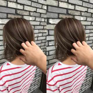 ミディアム カラー 似合わせ/ブリーチ カラー.岡田友仁のヘアスタイル