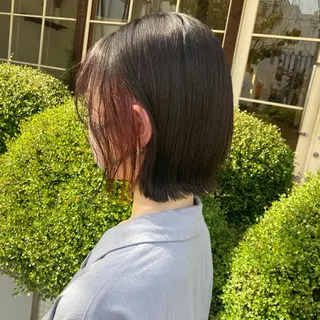 ミディアム カラー ヘアアレンジ 柳実帆/おさまるボブ /ジャニオタ美容師のヘアスタイル
