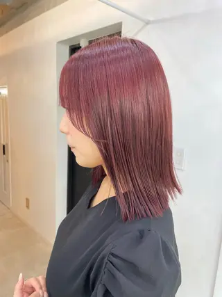 ミディアム カラー ブリーチ有無Wカラー メンズパーマ大成のヘアスタイル