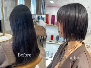ミディアム Lond jeloudのヘアスタイル