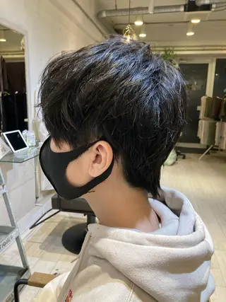 ミディアム パーマ メンズ メンズ特化美容師 🐈‍⬛RUNAのヘアスタイル