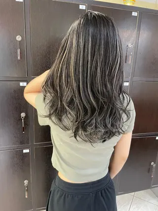 セミロング カラー コレットヘアー 田中アヤノのヘアスタイル