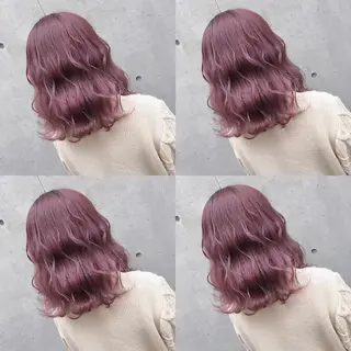 ミディアム カラー ヘアアレンジ TAKUMAブリーチ /切りっぱなし🪽のヘアスタイル